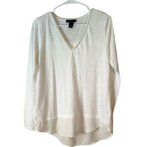 WHBM White Criscross Back Tee M